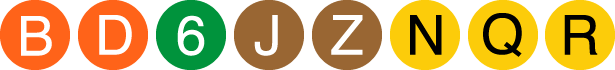 Subway lines near Based In: B, D, 6, J, Z, N, Q, R